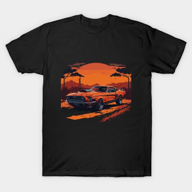 classic Ford Mustang  car T-Shirt by Alex